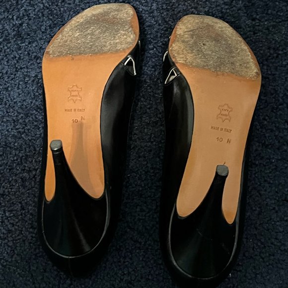 Garolini black open toed pumps - Picture 3 of 5